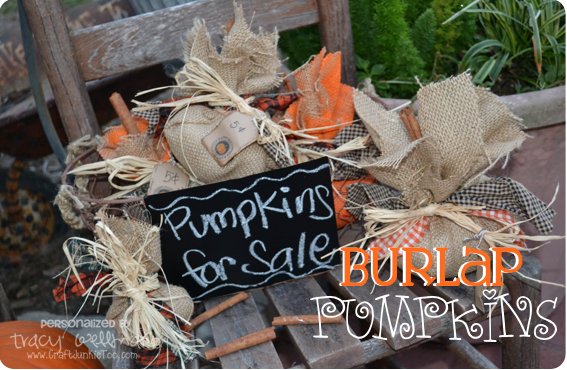 burlap pumpkins