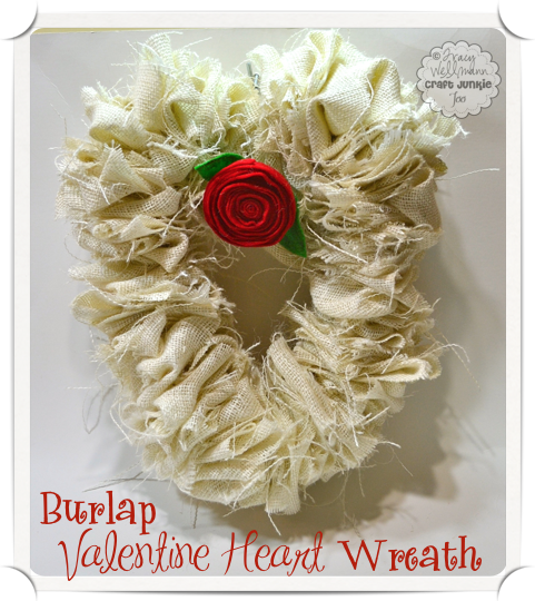 Burlap Valentine Heart Wreath