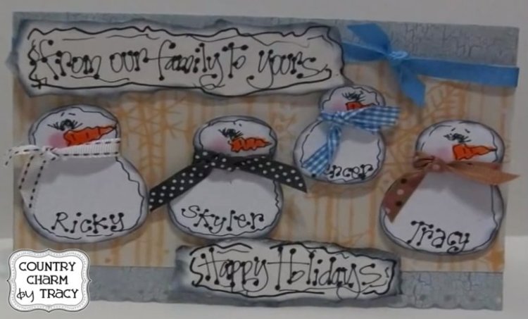 Snowman Family Christmas Card Video Tutorial