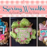 3 Burlap & Mesh Spring Wreaths ~ Handpainted and Cute!
