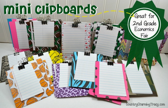 ♥ Mini Clipboards for 2nd Grade Economics Fair