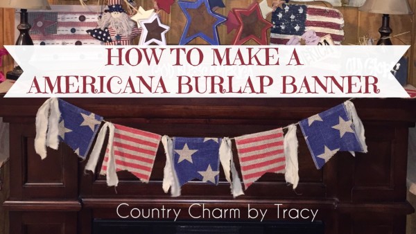 ♥ Americana Burlap Banner with Free Template & Video Tutorial