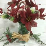 Simple Rustic Christmas Arrangement using Dollar Tree Flowers