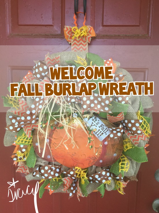 Happy Fall Y’all Polka-Dot Burlap Wreath