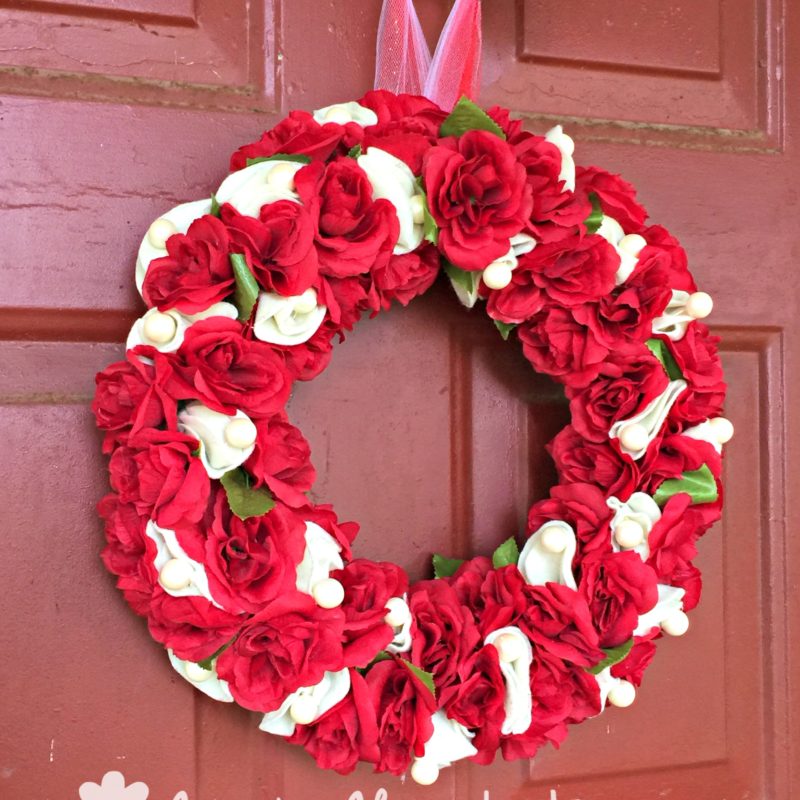 Roses & Pearls Valentine Wreath