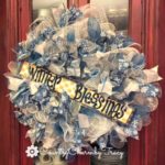 Winter Blessings Deco Mesh Wreath with Hand Painted Sign