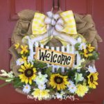 Welcome Sunflower Burlap Wreath | Great Summertime Wreath
