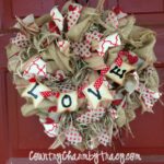 Rustic Burlap Heart Valentine Wreath using Dollar Tree Heart Frame