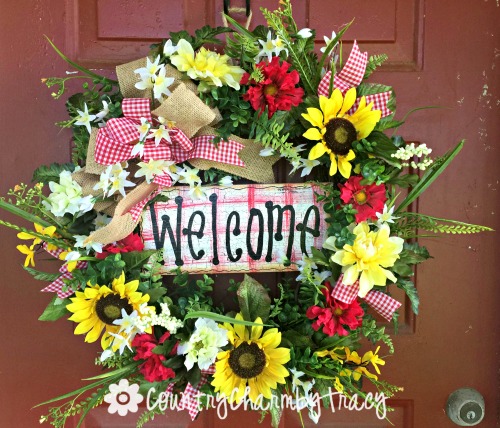 Summer Sunflower Grapevine Wreath