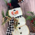 How I Painted a Primitive Country Snowman || Turning a Halloween Sign into Snowman Decor